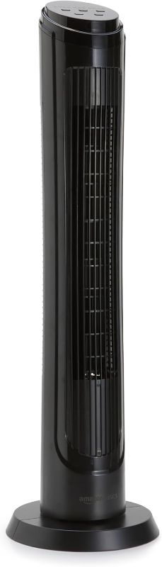 Photo 1 of 
Amazon Basics Oscillating Tower Fan with Remote Control and Timer, Digital Control, 4 Speeds, LED Display, for Bedroom, for Home, 40 Inch, Black