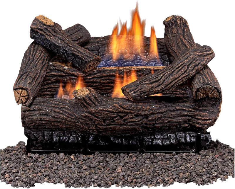 Photo 1 of 
Duluth Forge DLS-18R-2 Dual Fuel Ventless Fireplace Logs Set with Remote Control, Use with Natural Gas or Liquid Propane, 30000 BTU, Heats up