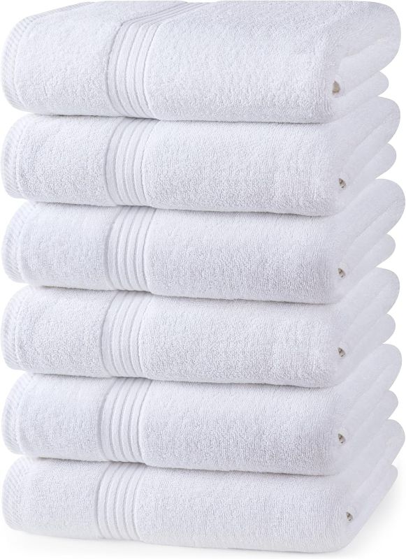 Photo 1 of 
Amazon Basics 6 Piece Oversized Fade resistant Towel set, 100% Cotton towels for bathroom, soft and absorbent, 2 Bath Towels, 2 Hand Towels and 2 Washcloths...