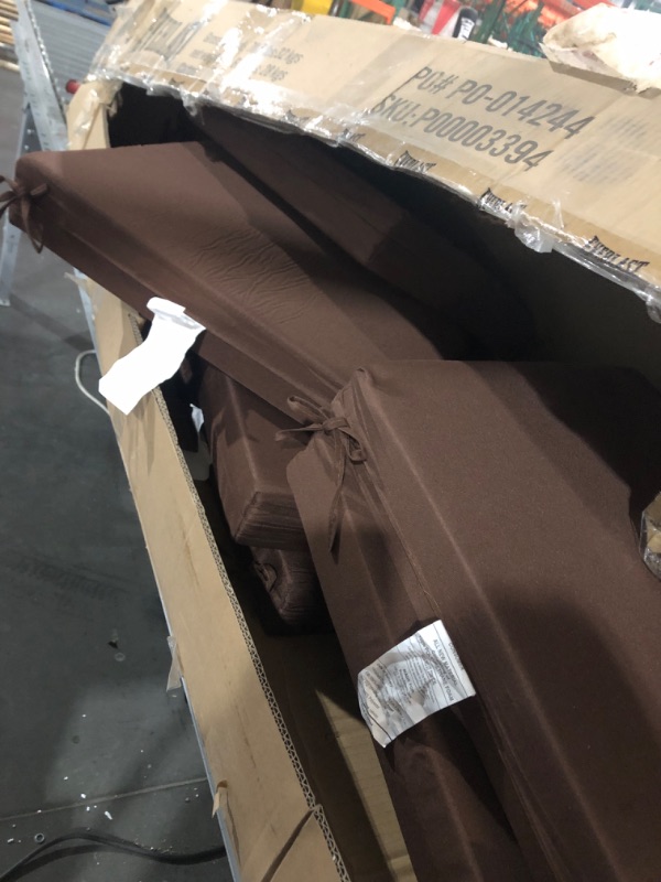 Photo 2 of ***USED - CREASED***
Puredown 18.5" x 16" Brown Outdoor Chair Seating Cushion with Ties (4 Count)