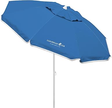 Photo 1 of (Pack of 2) Caribbean Joe Beach Umbrella, Portable and Adjustable Tilt Sun Umbrella with UV Protection, Vented Canopy,