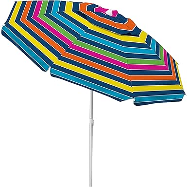 Photo 1 of ***(PARTS ONLY/ DAMAGED/ NO RETURNS OR REFUNDS) ***
*STOCK PHOTO FOR REFERENCE* Caribbean Joe Beach Umbrella, Portable and Adjustable Tilt Sun Umbrella with UV Protection, Vented Canopy