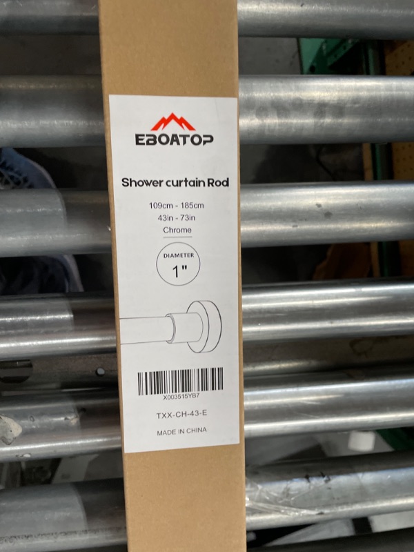 Photo 2 of ***FACTORY SEALED*** EBOATOP Shower Curtain Rod Tension- Never Rust No Drill Non-Slip Spring Tension Shower Rod,43-73 inches, 304 Stainless Steel