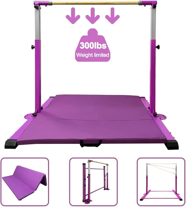 Photo 1 of ***factory sealed*** Gymnastics Kip Bar for Home Indoor Training,Horizontal Bar for Kids Girls Junior,Adjustable Arms from 3' - 5' Gym Equipment,1-4 Levels,300lbs Weight Capacity