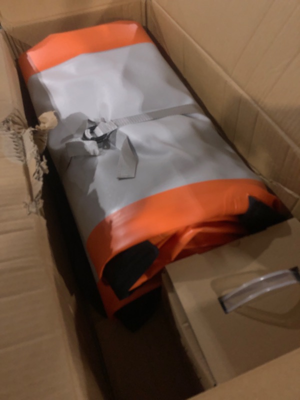 Photo 1 of Tuxedo Sailor Inflatable Gymnastics Mat Air Training Track Mats 4 inches Thickness Gymnastics Tumbling Tracks for Home Gym/Yoga/Cheerleading with Electric Pump Orange, 4M