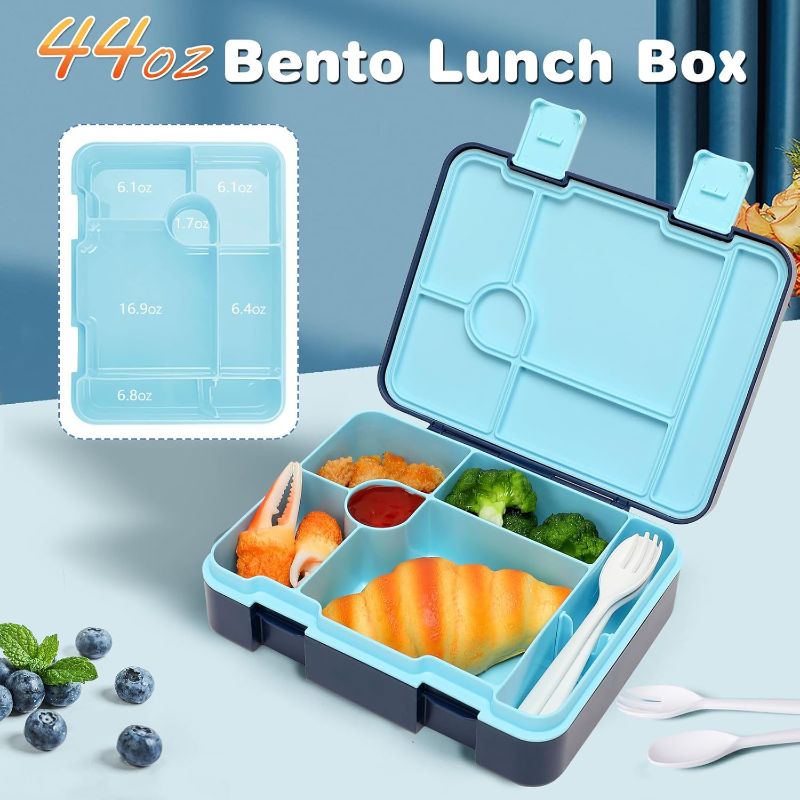 Photo 5 of (READ FULL POST) Bevalsa Kids Bento Lunch Box with 6 Compartment, Stainless Steel Metal Water Bottle, Insulated Bag, Ice Pack & Utensils, BPA-Free Leakproof Food Container for School Boys Girls