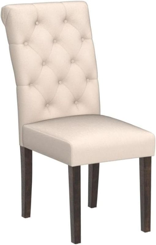 Photo 1 of **STOCK PHOTO FOR REFERENCE ONLY**
 Dining Room Chairs Set of 4, Parsons Diner Chairs Upholstered Fabric Side Kitchen Chairs with Solid Wood Legs and Padded Seat - Beige