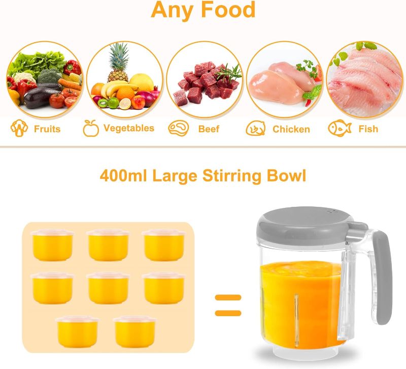 Photo 3 of (READ FULL POST) Bear 2023 Baby Food Maker | One Step Baby Food Processor Steamer Puree Blender | Auto Cooking & Grinding | Baby Food Puree Maker with Self Cleans | Touch Screen Control