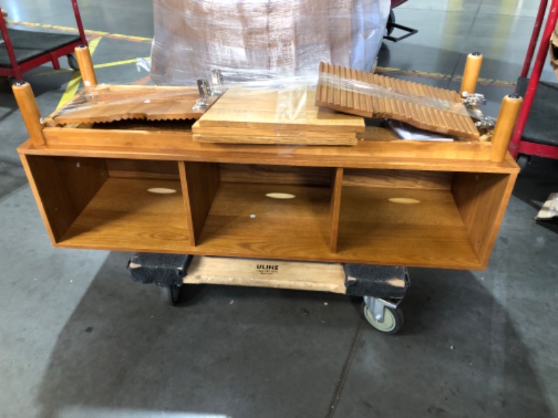 Photo 1 of ***SEE NOTES*** Low Profile Fluted TV Stand 48" medium oak