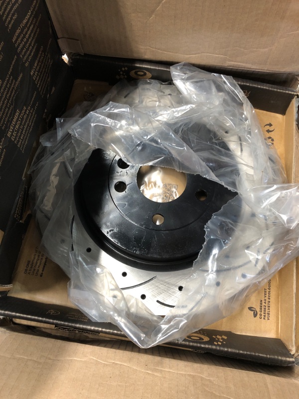 Photo 2 of (READ FULL POST) Transit Auto Front Rear Coated Drilled Slotted Disc Brake Rotors And Ceramic Pads Kit Replacement For Ford Explorer Taurus Flex Police Interceptor Sedan Lincoln MKS Special Service KDC-100329