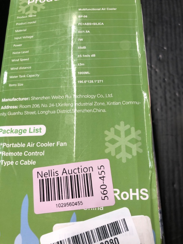 Photo 3 of ***SEE NOTES*** Evaporative Air Cooler, PERKDS Portable Air Conditioner with Quiet, 3 wind speeds & 2 Cool Mist with Colorful Night Light, Mini AC Unit for Bedroom Room Car Office