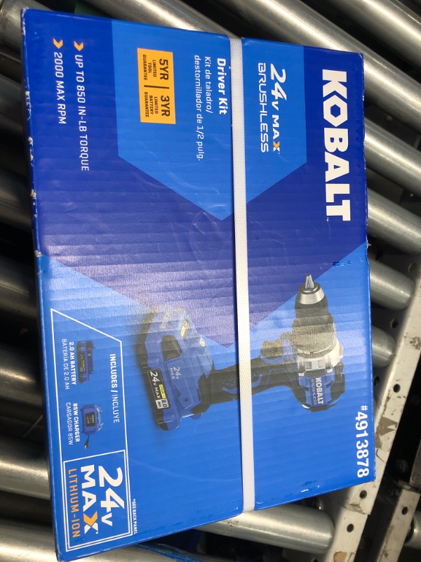 Photo 3 of ***DRILL SEEMS BROKEN****Kobalt Next-Gen 24-volt 1/2-in Metal Ratcheting Brushless Cordless Drill (1-Battery Included, Charger Included and Soft Bag included) kobalt # #4913878