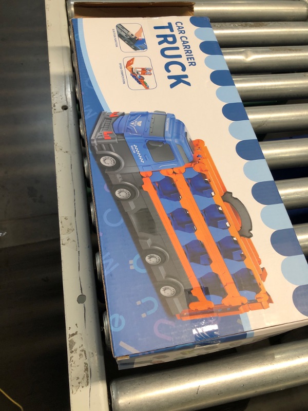 Photo 3 of (READ FULL POST) Carrier Truck Race Track Boys Toys, 78-Inch Toy Truck Transport Car Race Track & 12 Die-Cast Metal Toy Cars, Toddler Truck Car Toys Track Set Gifts for Age 3 4 5 6+ Years Old Kids Boys Girls
