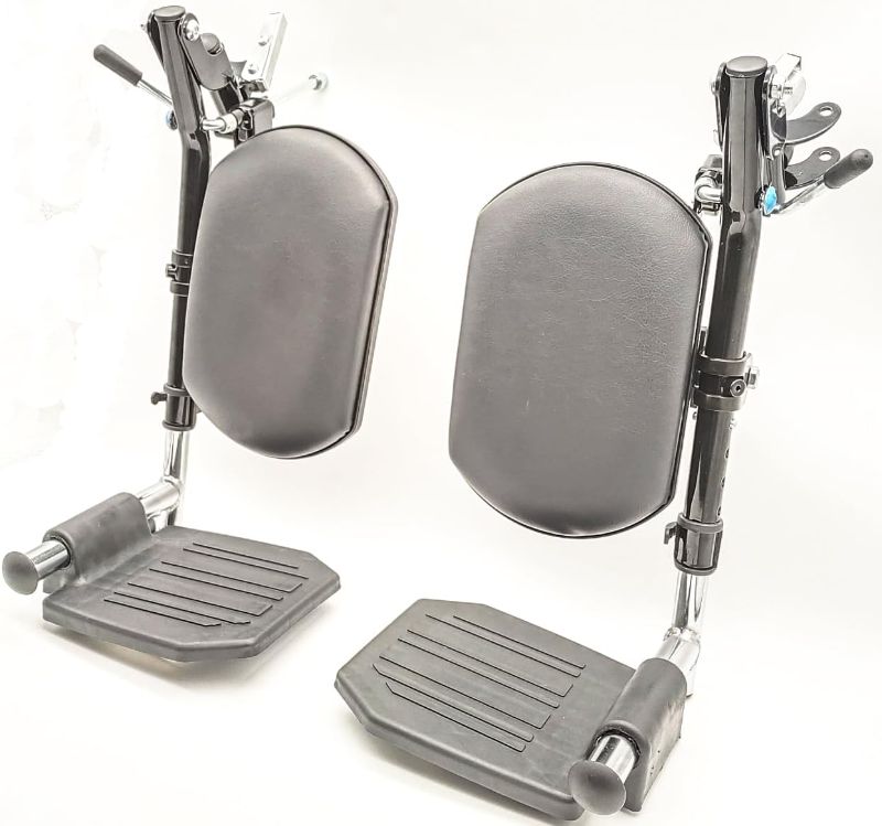 Photo 1 of (READ FULL POST) Wheelchair Elevating Legrests with Padded Calf Pads, Composite Footplates, Fits Most Standard wheelchairs of All Brands. Wheelchair Parts,Same Functional Structure as LK3JELR,T94,(1Pr, Black)