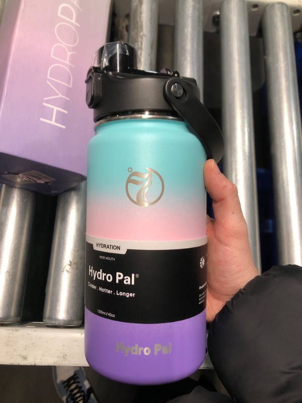 Photo 2 of (READ FULL POST) Half Gallon Insulated Water Bottle with 2-in-1 Lid (Chug Lid/Straw Lid), 40/64oz Double Walled Vacuum Stainless Steel Water Bottles, Water Jug with Straw