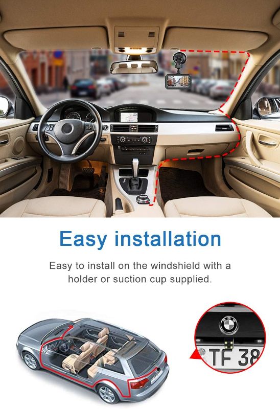 Photo 1 of (READ FULL POST) Dash Cam Front and Rear CHORTAU Dual Dash Cam 3 inch Dashboard Camera Full HD 170° Wide Angle Backup Camera with Night Vision WDR G-Sensor Parking Monitor Loop Recording Motion Detection