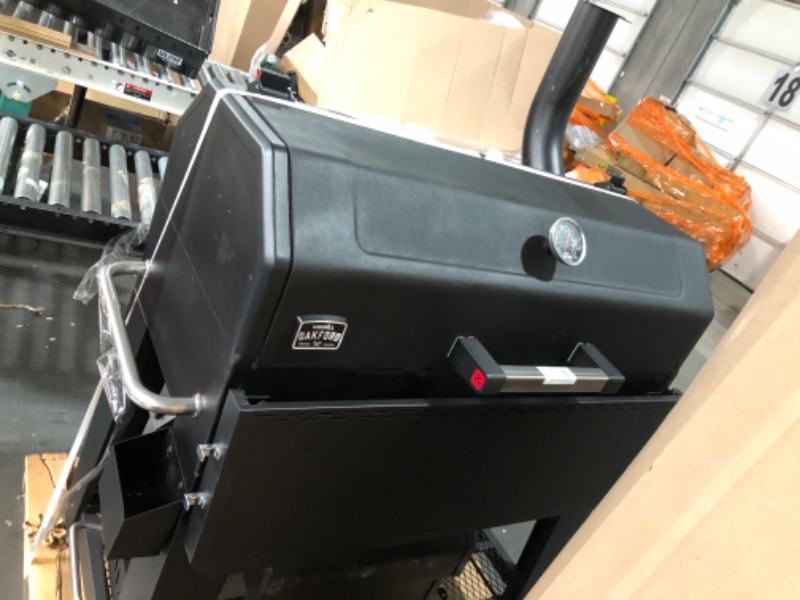 Photo 2 of ***FLOOR MODEL***Oakford 1150 Reverse Flow Offset Smoker Charcoal Grill in Black


