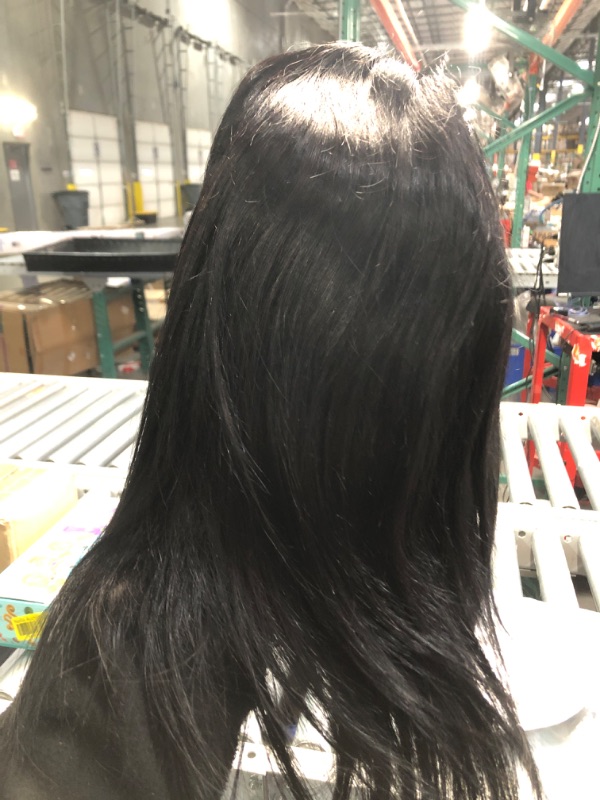 Photo 3 of  Human Hair non Lace Closure Wigs straight Human Hair non Lace Front Wigs with Baby Hair Glueless (Straight wig with Bangs, 12 Inch)