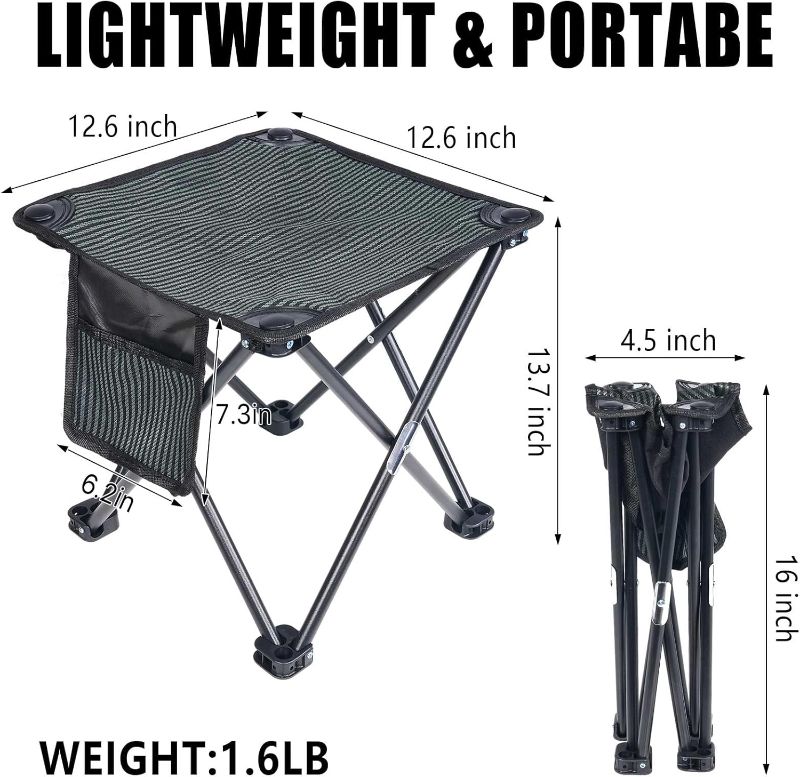 Photo 1 of (READ FULL POST) Camping Stool Portable, 13.7 Inch Folding Stool for Outdoor Gardening, Fishing, BBQ, Hiking with Carry Bag(400 LBS Capacity)
