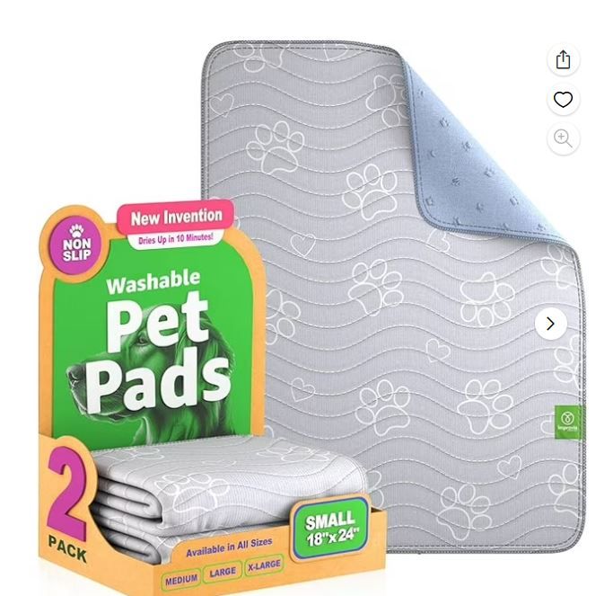 Photo 1 of (READ FULL POST) IMPROVIA® 1 Pack 18X24 in. Small Reusable Puppy Pad – Waterproof, Extra-Absorbent, Washable Pee Pad for Dog Training, Whelping, & More – Protect Your Floors & Pet with Quick-Drying Potty Pad.
