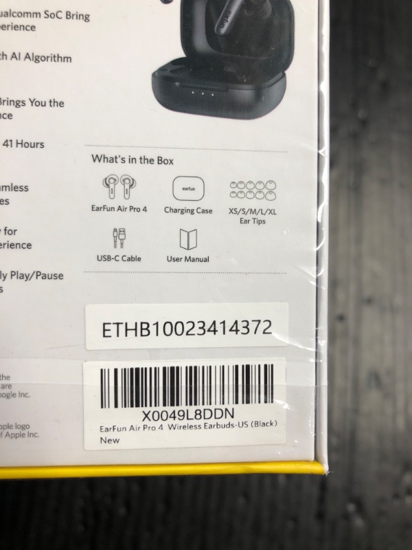 Photo 3 of **FACTORY SEALED*** EarFun Air Pro 4 Adaptive Hybrid Noise Canceling Wireless Earbuds