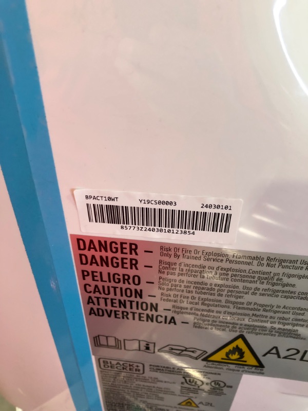 Photo 3 of ***USED - LIKELY MISSING PARTS - UNABLE TO VERIFY FUNCTIONALITY***
BLACK+DECKER 10,000 BTU Portable Air Conditioner up to 450 Sq.Ft. with Remote Control,White White 1 Count (Pack of 1)