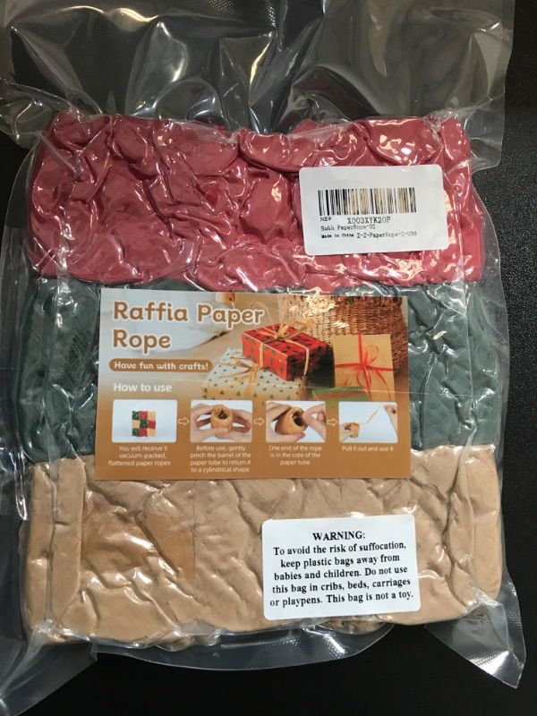 Photo 1 of 9Roll Paper Rope Ribbons for Crafts - Sukh Natural Raffia Ribbon Raffia Paper Ribbon Twine Party Cute Holiday Present Birthday Gift Wrap Rustic Ribbon Craft String Jute Twine for Crafts 3 Color