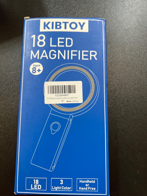 Photo 1 of 30X 40X Magnifying Glass with Light and Stand, Foldable Handheld Magnifying Glass 18 LED Illuminated Lighted Magnifier for Macular Degeneration, Seniors Reading, Close Work, Coins, Jewelry (Black)