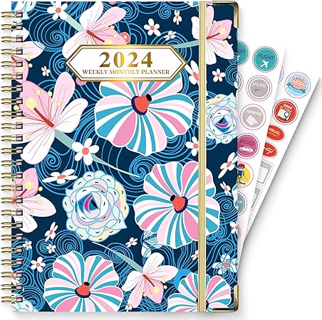 Photo 1 of 2024 Planner Weekly Monthly Planner from Jan 2024 - Dec 2024, 8.5'' X 6.4'' Academic Planners 2024 Calendar with 12 Monthly Tabs, Hardcover, Inner Pocket, Contact Pages, Planner for Office, School