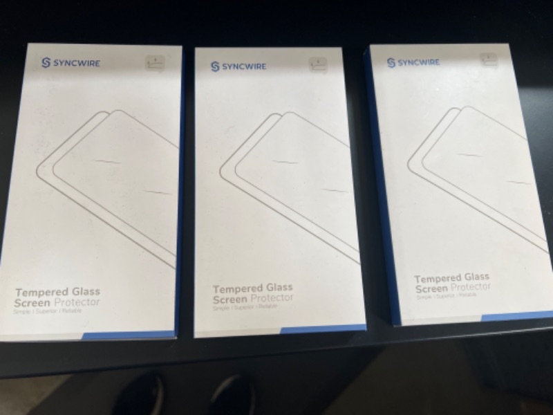 Photo 3 of 3 BOXES Syncwire Screen Protector for iPhone 14 Pro(6.1 inch) [3 Pack] [10X Military Grade Protection] Tempered Glass [Easy Installation Frame, Full Coverage, HD Clear, Bubble Free]