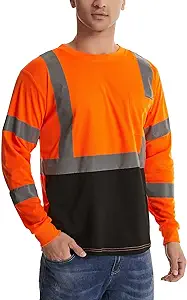 Photo 1 of 2XL SKSAFETY High Visibility Safety Shirts with Reflective Strips for Men, Class 2 Reflective Long Sleeve Shirts