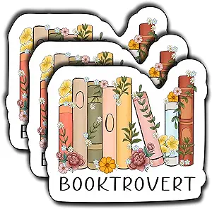 Photo 1 of (3Pcs) BOOKTROVERT Books Sticker Decorate Books, Laptops, Water Bottles, Kindle Bookish Stickers Waterproof Vinyl Sticker Funny Stickers Bookish Size 3"x3" Inch 3pcs