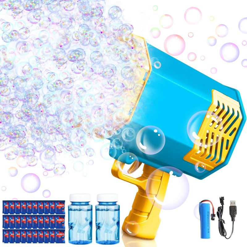 Photo 1 of Bubble Machine Gun, Bubbles Kids Toys for Toddlers Boys Girls Age 3 4 5 6 7 8 9 10 11 12 Years Old, Fun Easter Gifts for Children Adult Birthday Wedding Party Favors Outdoor Toy - Purple
