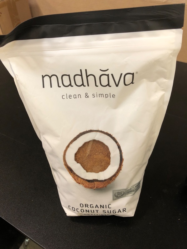 Photo 2 of  EEXPIRES- 2/14/26
MADHAVA Organic Coconut Sugar 3 Lb. Bag (Pack of 1), Natural Sweetener, Sugar Alternative, Unrefined, Sugar for Coffee, Tea & Recipes, Vegan, Organic, Non GMO 3 Pound (Pack of 1) Coconut Sugar