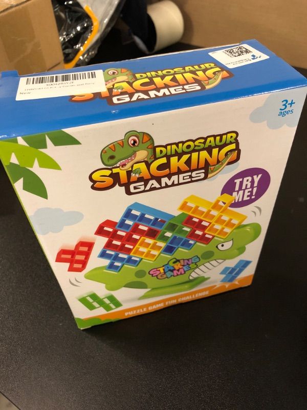 Photo 2 of 64Pcs Tetra Tower Game, Stack Attack Family Board for 2 Players Family Games, Dinosaur Building Blocks Stacking Balance Games Toys for Kids, Adults, Friends, Travel Party and Family Game Night
