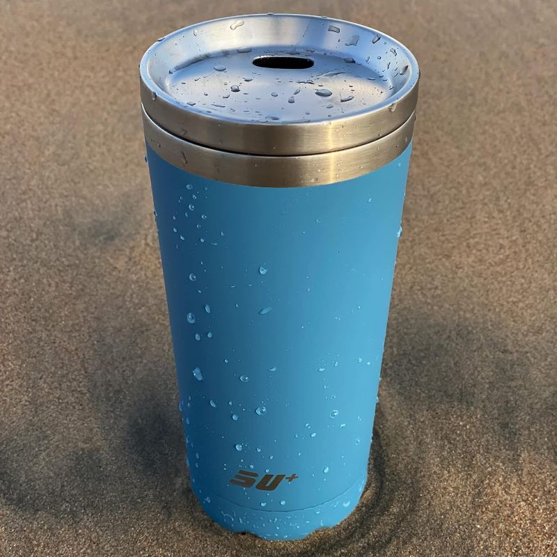 Photo 1 of 16Oz Stainless Steel Tumbler With Lid, Reusable Travel Coffee Mug For Men and Women, Easy To Go Insulated Cup For Hot Cold Drinks(Blue)…
