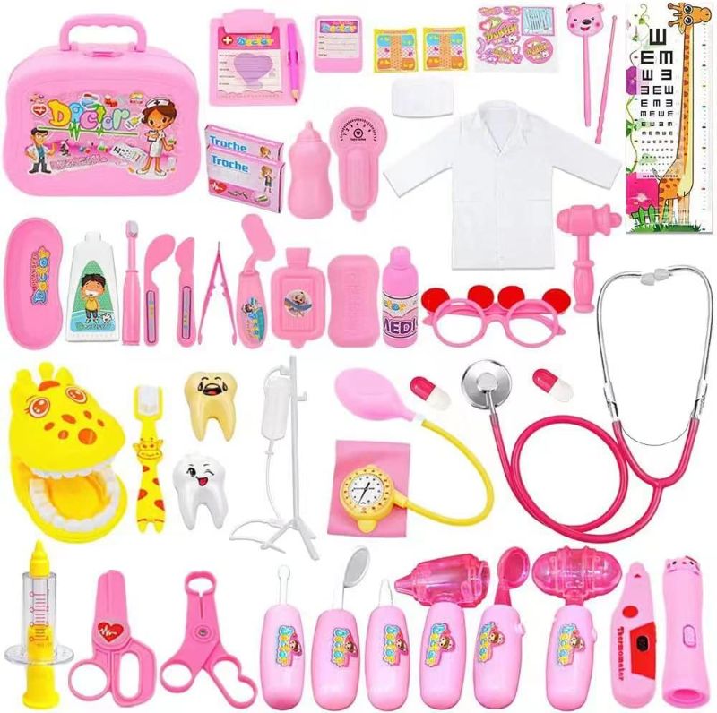 Photo 1 of Doctor Kit for Kids 48 Pieces Toy Doctor Kit Pretend Dentist Medical Toy Kids Doctor Kit with Electronic Stethoscope for Girls, School Classroom and Doctor Roleplay Dress-UP