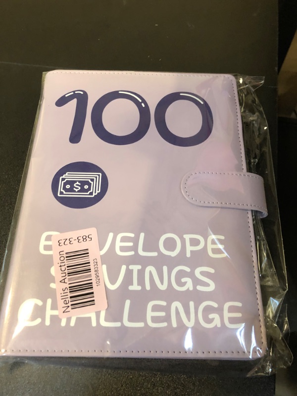 Photo 2 of 100 Envelopes Money Saving Challenge, 2023 PU Leather 100 Envelope Challenge Binder, Easy and Funny Way to Save $5,050 Budget Planner, 100-Day Envelope Challenge Kit Money Saving Binder Leather-Purple