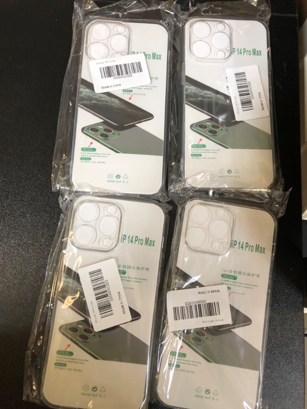 Photo 1 of IP 14 PRO MAX 4 pack transparent case 