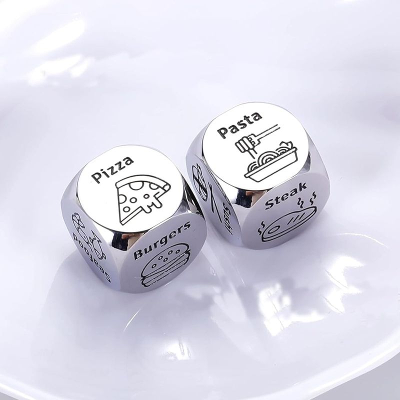 Photo 1 of 2 PCS Food Dice Game Food Movie Decision Dice,Date Night Gifts for Couples,Valentines Day Gifts for Him Her,Couple Christmas Stocking Stuffers for Women Men Boyfriend Girlfriend