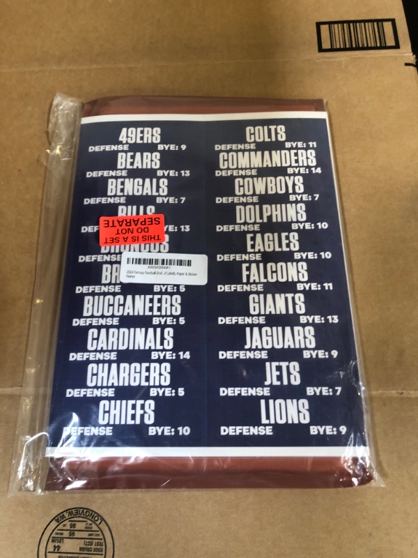 Photo 1 of 2023 Fantasy Football Draft Board with Player Labels Draft Kit alphabetized by Position
