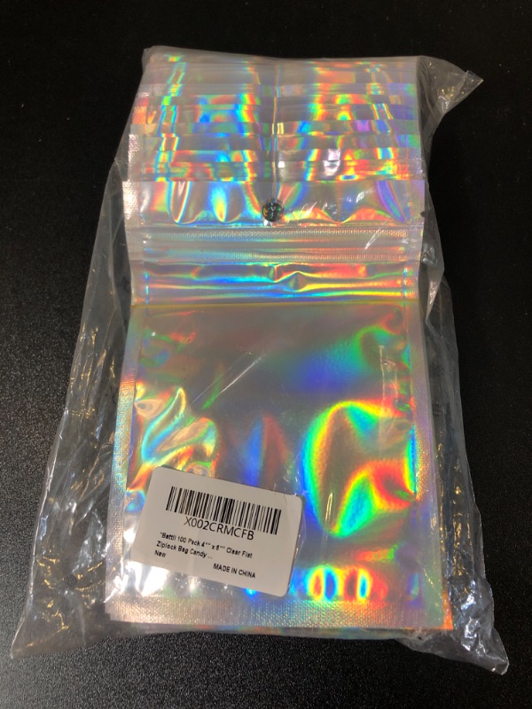 Photo 1 of 4" x 6" (100 Count) Clear Small Cellophane Bags - Self Sealing Cello Plastic Poly Bags- for Photo, Jewely, Bakey, Treats, Candies