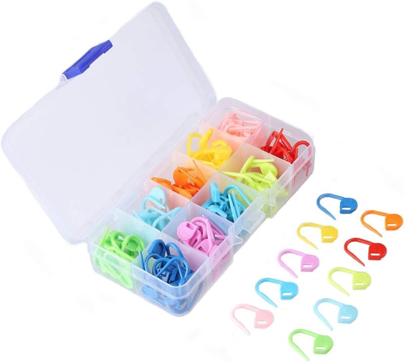 Photo 1 of 150 Pieces Knitting Crochet Locking Stitch Markers Stitch Needle Clip Counter 10 Colors 2PACK 