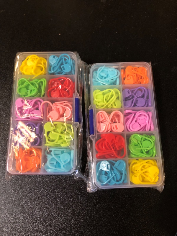 Photo 2 of 150 Pieces Knitting Crochet Locking Stitch Markers Stitch Needle Clip Counter 10 Colors 2PACK 