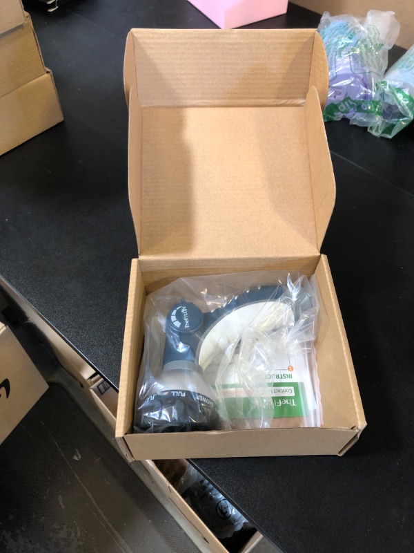 Photo 1 of TheFitLife Garden Hose Nozzle Sprayer - Integrated Water Nozzle with 8 Adjustable Watering Patterns, Leak Proof, Water-saving, Anti-slip, Easy Control for Watering Plants, Car Washing (Dark blue)