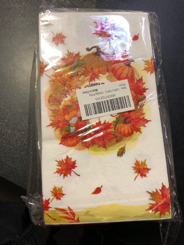 Photo 2 of 120Pcs Fall Guest Napkins Thanksgiving Guest Decorative Paper Napkins Maple Leaves Napkins Disposable Autumn Thanksgiving Disposable Hand Towels for Bathroom Home Kitchen Birthday Holiday Party Decor
