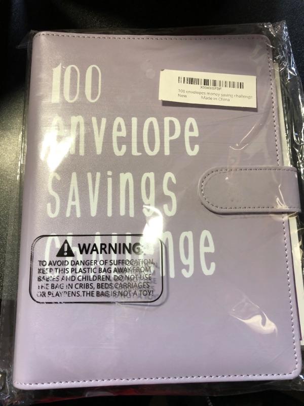 Photo 2 of 100 Envelopes Money Saving Challenge Binder, A5 Money Saving Challenge Budget Book with Cash Envelopes to Save $5,050 Purple