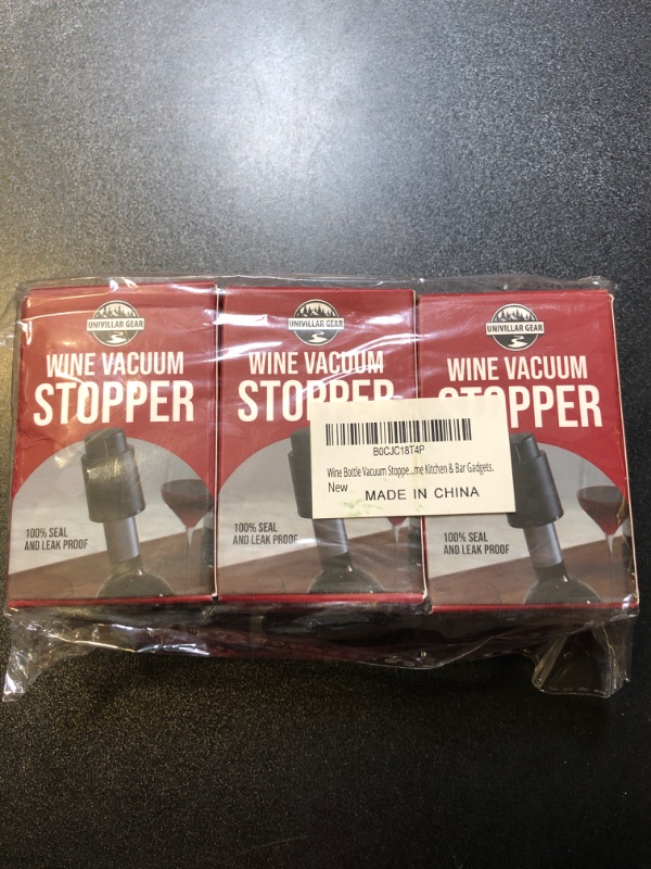 Photo 2 of Wine Bottle Vacuum Stoppers. Set of 3 Wine Saver Vacuum Stoppers. Keep Your Wines Fresh with Univillar Gear Wine Vacuum Sealers. Reusable Wine Bottle Tools. A Must-Have Home Kitchen & Bar Gadgets.