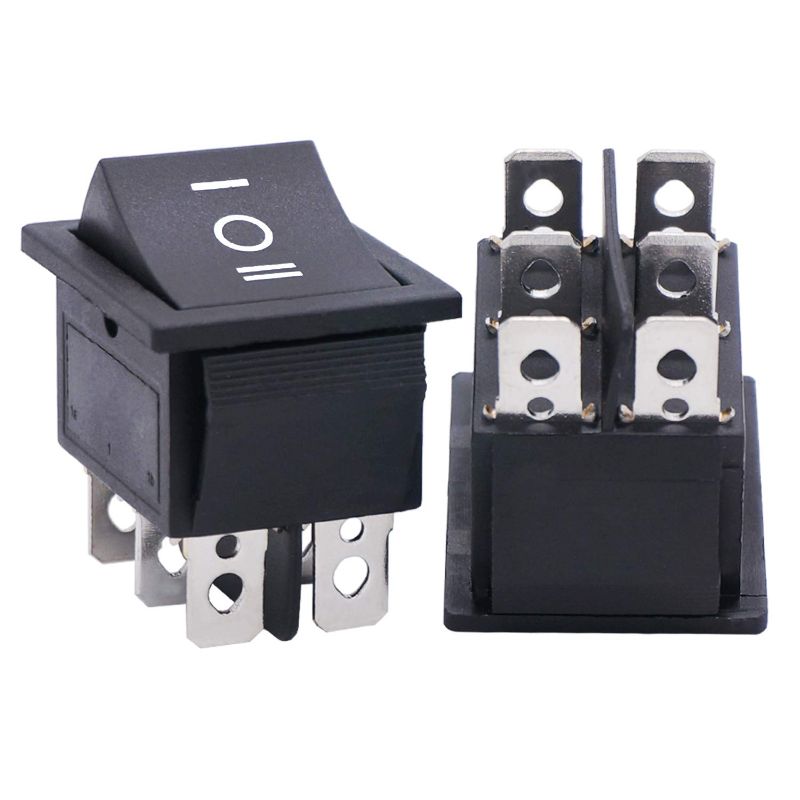 Photo 1 of 10pcs Twidec/2Pcs Rocker Switch 6 Pins 3 Position ON/Off/ON AC 10A/125V 6A/250V DPDT Car Boat Black KCD4 Rocker Switch Toggle KCD2-203
