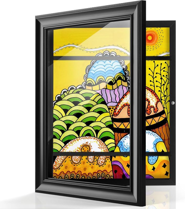 Photo 1 of Anozie 10x12.5 Kids Art Frames for Kids Artwork Frames Changeable Front Opening Glass, Display 8.5x11 with Mat or 10x12.5 Without Mat for Kids Drawings, Schoolwork, Hanging Art, Crafts (2 Pack-Grey) Grey 10x12.5-2P